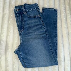 American Eagle Outfitters High Waisted Curvy Blue Skinny Jeans